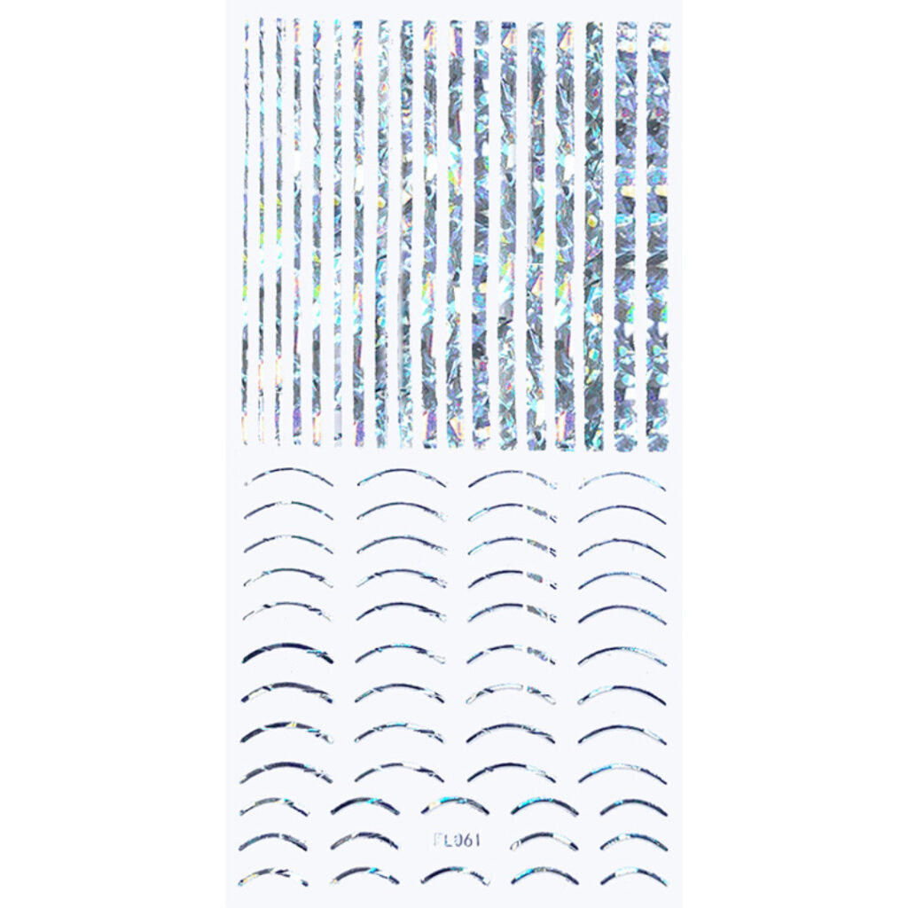 Nail Sticker-FL061-Silver Lines