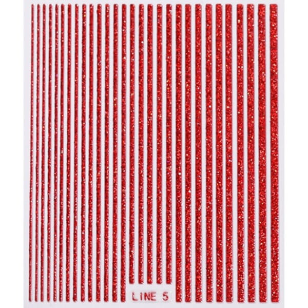 Nail Sticker-Lines-Red - Cherry Blossom Store