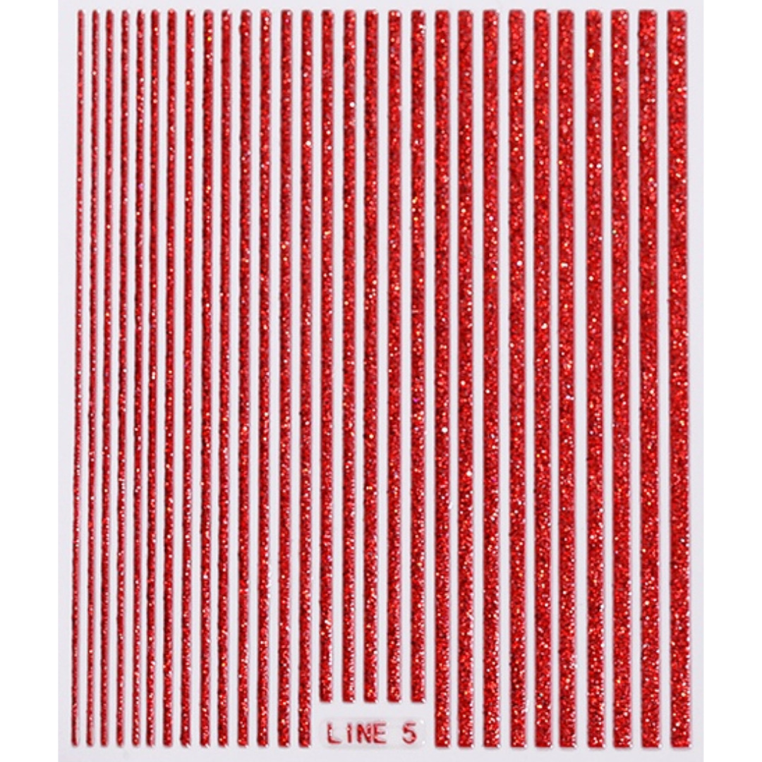 Nail Sticker-Lines-Red