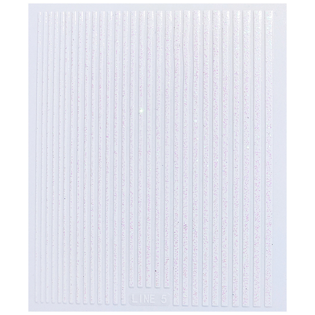 Nail Sticker-Lines-White Glittery