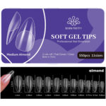 Born Pretty Full Cover Soft Gel Tips - Medium Almond - 550pcs