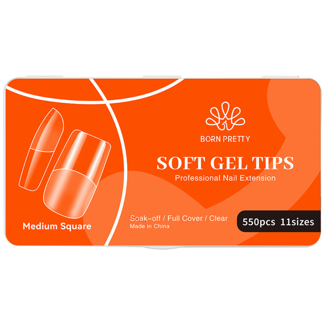 BORN PRETTY Full Soft Gel Tips-Medium Square-550pcs BORN PRETTY Full Soft Gel Tips-Medium Square-550pcs