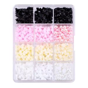 Mixed Nail Art Decoration-Bows And Pearls