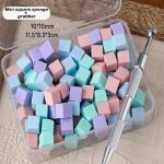 100 pcs Mini Sponge Blocks With 4-Prong Tweezers - multicolour