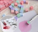 100 pcs Mini Sponge Blocks With 4-Prong Tweezers - multicolour - Image 4