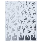 Nail Sticker-2431-Silver Flames