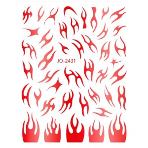 Nail Sticker-2431-Red Flames