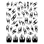 Nail Sticker-2431-Black Flames