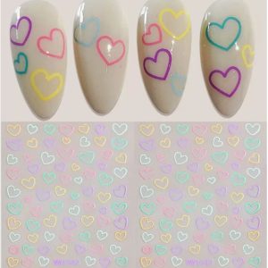 Nail Sticker-WW1042-Hearts 1pc