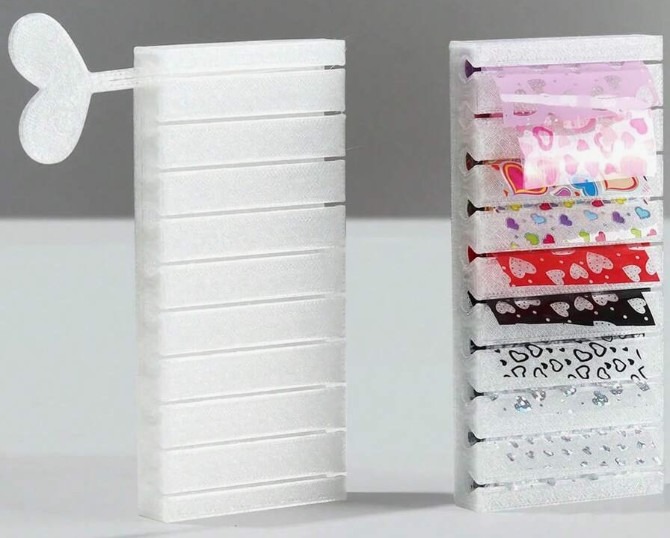Nail Transfer Foil Storage Box, Heart Handle